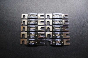 10 PK 150 AMP ANL FUSIBLES NIQUELADOS OBLEA EN LÍNEA COCHE AUDIO ESTÉREO ANL150 - Imagen 1 de 8