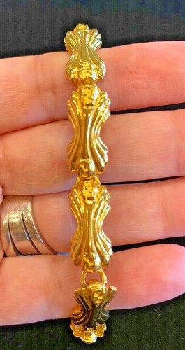 100% Autentico Bracciale Fendi Placcato Oro Vintage