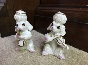 Vintage Japan Porcelain Ceramic Spaghetti Whimsical Poodle With Violin Saxophone - Picture 1 of 10