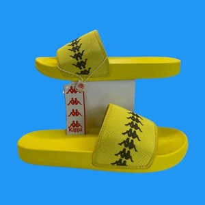 KAPPA 222 Banda Adam 12 Mens Size 13 Slides Yellow Flou-Black 304MRPO NEW - Picture 1 of 17