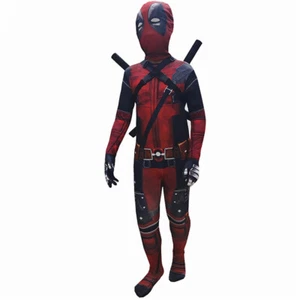 Deadpool 3 Costume Cosplay Boys Jumpsuit Halloween Fancy Dress Up Playsuit| - Picture 1 of 10
