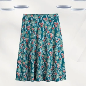 Ex Seasalt Women's A-line Jersey Skirt in Blue Floral (Defect) - Picture 1 of 4