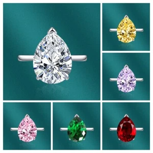 925 Silver Cubic Zirconia Adjustable Wedding Rings For Women Ladies & Girls - Picture 1 of 38