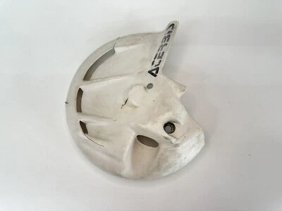 CUBIERTA PROTECTORA DISCO FRENO DELANTERO USADA 90-94 HONDA CR 125 250 500 ACERBIS BLANCA Foto 1 de 4
