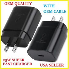 25W Super Fast Wall PD Charger Type C  OEM Cable For Samsung Galaxy  S22 S21 S20