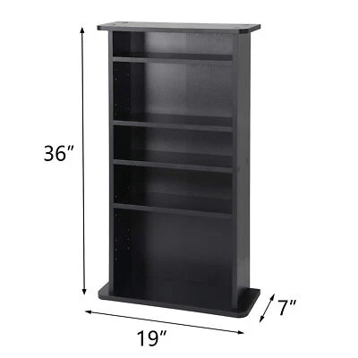 DVD Book Shelf Storage Cabinet CD Media Adjustable Customized Display 5 Layers - Image 1 of 4