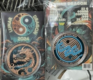 🔥NEW PROOF EDITION🔥2024 .999 Copper Lunar Dragons 33g In Blisterpack Lot Of 20 - Picture 1 of 7