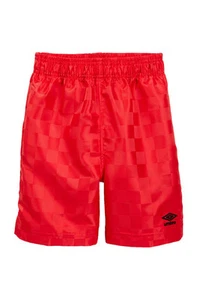 Umbro Little Boy's Girl's Unisex Soccer Shorts L Kids 7 Red Check Short Pants - Picture 1 of 1