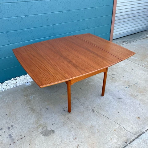 Danish Mid Century Modern Height Adjustable Teak Dining Table Cover