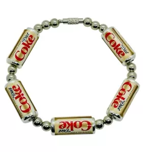 Unique CAFFEINE FREE DIET COKE CANS BRACELET handmade COCA COLA bangle GIFT BAG - Picture 1 of 3