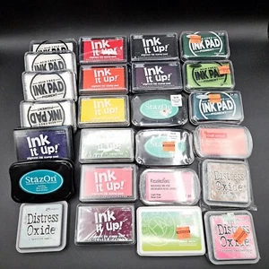 Stamp Ink Pad Lot 18 New 7 Used Ink It Up Distress Oxide StazOn - Picture 1 of 14
