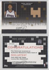 2007-08 Topps Luxury Box Mezzanine Relics Gold /99 Metta World Peace Ron Artest