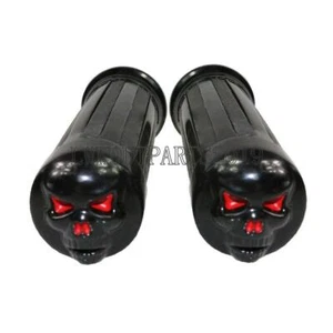 1" Skull Motorcycle Hand Grips for Honda Shadow VT Aero Spirit VLX 600 750 1100 - Picture 1 of 6