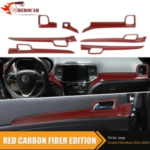 7pcs Center Console Panel & Door Handle Cover Trim For Jeep Grand Cherokee 2011+ - Picture 1 of 9