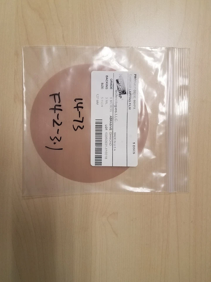 Discos de pulido a máquina de 5" de diámetro. Diamante, 6um Grit color gris, pack de 25 hojas Foto 1 de 1