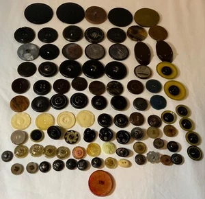 VTG Celluloid Plastic Buttons Lot (90) Tight Top Wafer French Knot (3) - Picture 1 of 4