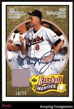 2005 Upper Deck Baseball Heroes Signature Cal Ripken Jr. JERSEY RELIC AUTO /15