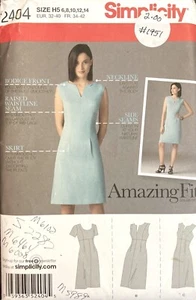 Simplicity 2404 Women’s Petite Dress Pattern Amazing Fit Size 6-14 Uncut - Picture 1 of 2