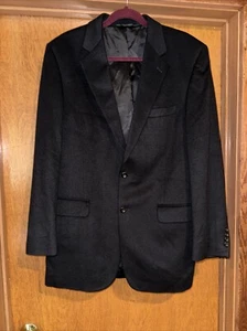 MENS JOS A BANK BLAZER SIZE 40 L 100% CASHMERE BLACK SOLID - Picture 1 of 10