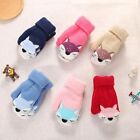 Girls Soft Plush Kids Gloves Cute Knitted Mittens Thick Warm For 1-3 Years Old