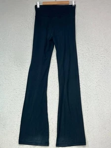 Vtg VICTORIA’S SECRET FOLD OVER YOGA Black PANTS Y2K Flare Leg Size XS - Picture 1 of 11