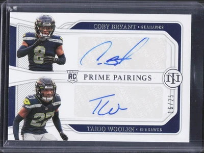 2022 National Treasures Coby Bryant Tariq Woolen Prime Pairings Rookie Auto /25 - Image 1 of 2
