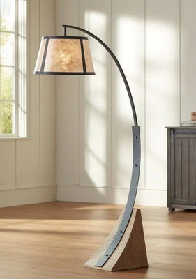 Oak River Rustic Arc Floor Lamp 66 1/2" Tall Dark Gray Metal Living Room Bedroom - Image 1 of 4