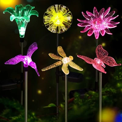 Solar Garden Lights Outdoor - 6 Pack LED Figurine Stake Lights, Color Changin... - Image 1 of 4