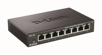 D-Link DES-108/B 8-Port Fast Ethernet Unmanaged Metal Desktop Switch 10/100 Mbit - Image 1 of 3