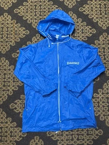 Vintage Blue Boating Waterproof PVC Sailing Rain Coat Jacket One Size Full Zip - Picture 1 of 9