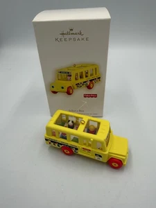 Hallmark 2018 School Bus Classic Fisher Price Miniature Christmas Ornament  - Picture 1 of 2