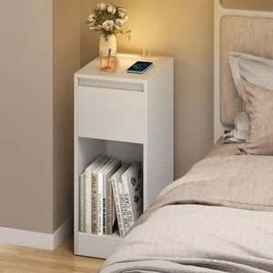 3-Tier Side End Table Storage Nightstand Narrow Bedside Table Bedroom Furniture - Picture 1 of 4