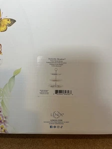 Lenox Butterfly Meadow 3-Tiered Server new open box 13.5” tall 825847 - Picture 1 of 4