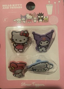 4 pcs hello kitty straw toppers Cool New - Picture 1 of 2