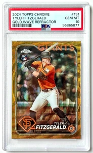 2024 Topps Chrome Tyler Fitzgerald GOLD Wave Refractor Rookie /50 RC ๐ PSA 10 - Picture 1 of 2