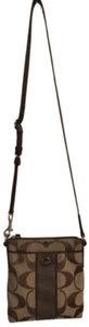 Coach Signature C brown crossbody adjustable length 14-23" Metallic stripe 42422 - Picture 1 of 9