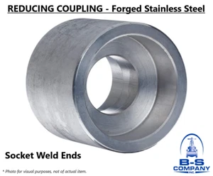 Reducing Coupling 2" x 3/4" 3000# Forged Stainless Steel 316 Socket Pipe Fitting - Picture 1 of 5