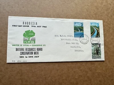 Rhodesia 1965 FDC (72)  +Nature Conservation #203-05 +NRB Green Cachet +Water ! - Image 1 of 3