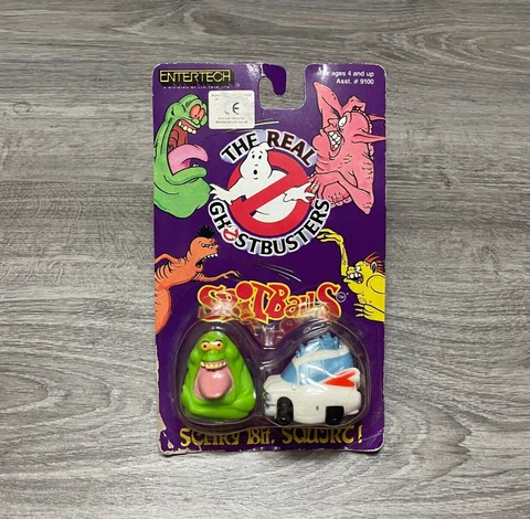 NEW 1986 The Real Ghostbusters SpitBalls Slimer & Ecto-1 Entertech #9100 SEALED Cover