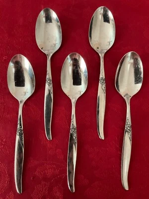 WMA Rogers Acero Inoxidable Oneida - LA ROSE - JUEGO DE 5 CUCHARADITAS Foto 1 de 4