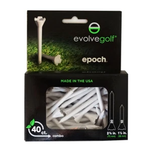 NEW Evolve Golf Epoch Tees 40 Count Combo 2 3/4" (30) & 1 1/2" (10) - Picture 1 of 1