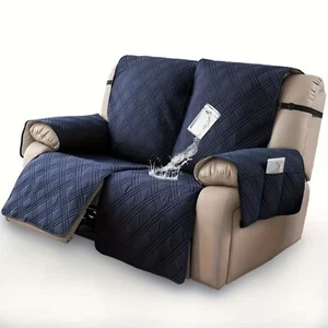 Blue Recliner Loveseat Cover NonSlip Chair Slipcover Protector Lazy Boy Sofa - Picture 1 of 6