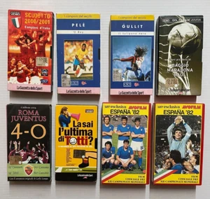 Lotto 8 VHS CALCIO Espana 82 Avo Scudetto Roma Totti Gullit Pelè Baggio Maradona - Imagen 1 de 1
