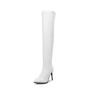 New Womens Stilettos Slim High Heels Over Knee Thigh High Boots Pointy Toe Shoes
