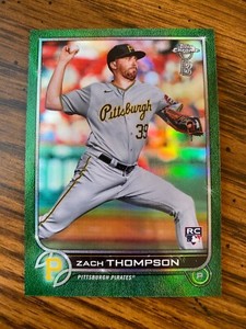 2022 Topps Chrome Ben Baller ZACH THOMPSON Green Refractor 3/99 Pirates RC