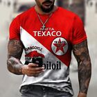 Men Vintage Pattern Distressed T-Shirt Retro Oil Painting Style Racing Cool Tops