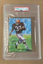 1989 Hall Of Fame Goal Line Art Jim Brown Signed Auto /5000 PSA Graded 5 10
