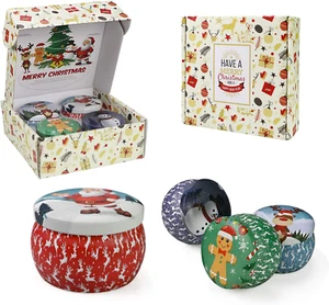 Scented Christmas Candles Set - 4 Pack Soy Candles for Relaxation & Gifts - Picture 1 of 13