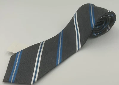 Corbata para hombre Van Heusen ajustada gris azul plata rayas horizontales 58L Foto 1 de 4