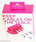 Quirky Cordies Keep Cables On The Table Desktop Cord Clips  Anchor PINK